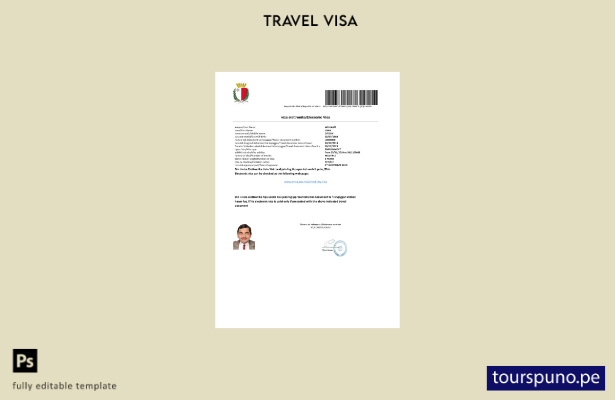 listo para imprimir la visa electrónica de Malta en plantilla de Word y PDF